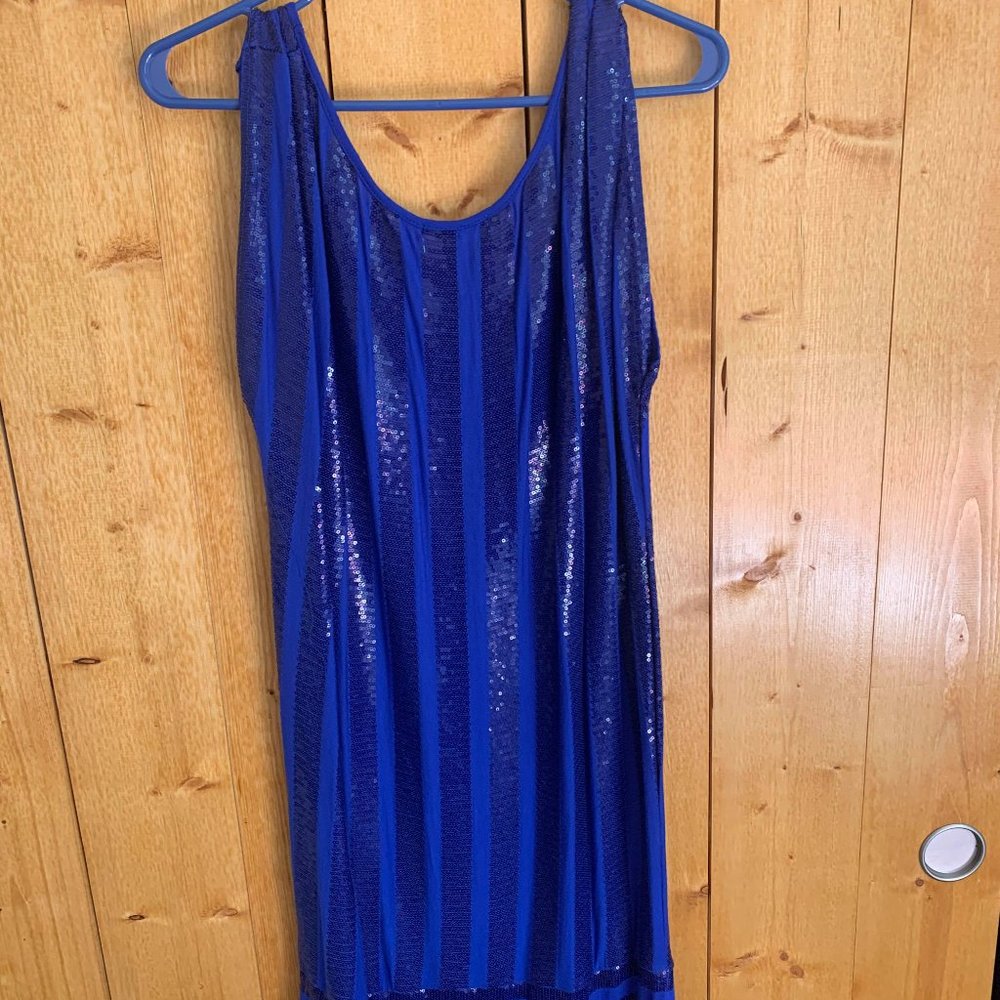 LA CITE DRESS BLUE SEQUIN SIZE L